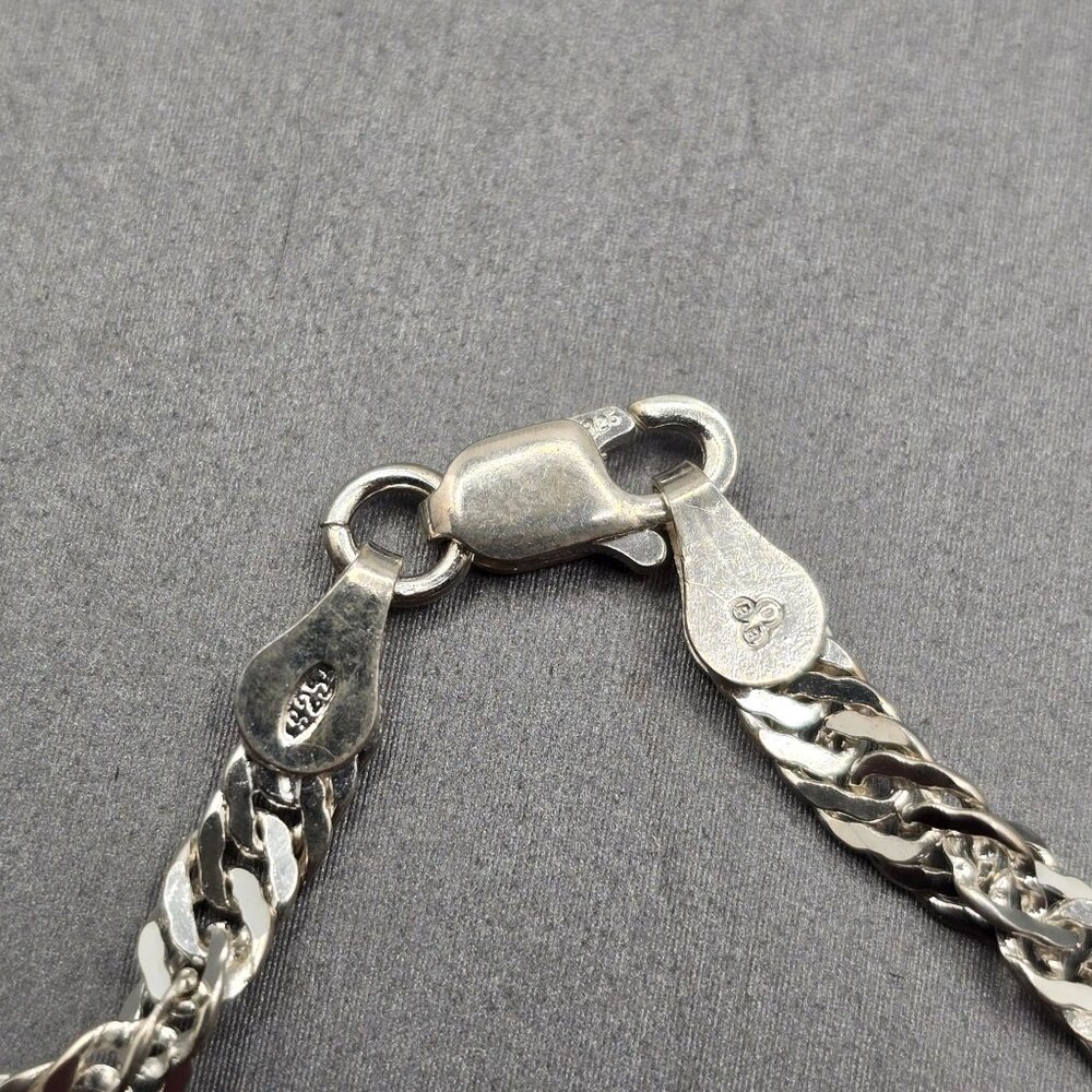 VTG Sterling Silver Twisted Link Chain Necklace 24" Diamond Cut Signed BB Italy - Picture 5 of 9